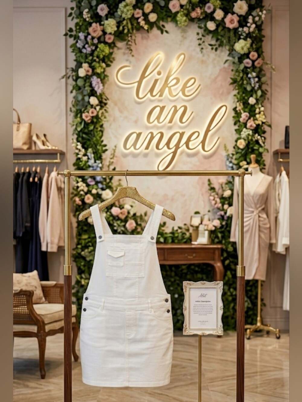 NWT Like An Angel White Denim Overall Dress Mini Skirt 2X